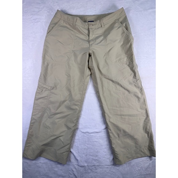 Patagonia Pants - Patagonia Hiking Cargo Pants 4 Tan Nylon Blend Straight Leg Womens